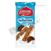 Шоколад "Россия" Чудастик молочный с молочной начинкой и какао-печеньем 87г