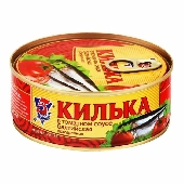 Килька "5 Морей" обжар. балтийская в т/с 240г ж/б Пролив