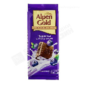 Шоколад "Альпен Гольд" молочный с чернично-йогуртовой начинкой 80/85г