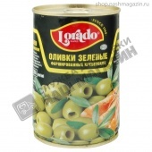 Оливки "Лорадо" зеленые с креветками 314мл ж/б