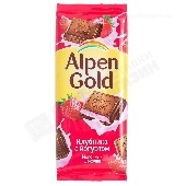 Шоколад "Альпен Гольд" молочный с клубнично-йогуртовой начинкой 80/85г