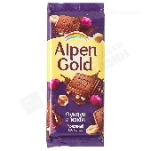 Шоколад "Альпен Гольд" молочный с фундуком и изюмом 80/85г