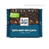 Шоколад "Риттер Спорт" темный цельный миндаль 100г