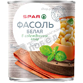 Фасоль "СПАР" белая натуральная в с/с 400г ж/б