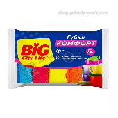 Губки кухонные "Биг Сити Лайф" Комфорт 5шт