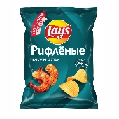 Чипсы "Лейс" рифленые Пряная креветка 105г м/у