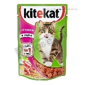 Корм д/кошек "Китекет" с ягненком в соусе 85г (пауч)