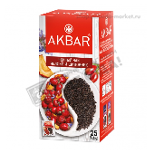 Чай "Акбар" пакет. черный Яблоко и шиповник 25пак*1,5г с/я