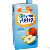 Сок "Фруто Няня" яблоко/персик с мякотью б/сахара 500мл т/п с 3 лет