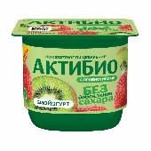 Биойогурт "АктиБио" б/сахара 3% 130г киви-клубника п/ст
