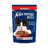 Корм д/кошек "Феликс" Природа вкуса говядина в соусе 75г
