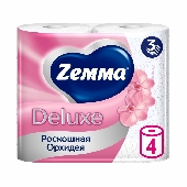 Бумага туалетная "Зева Делюкс" 3сл. 4шт с ароматом орхидеи