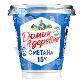 Сметана "Домик в деревне" 15% 300г п/ст ВБД