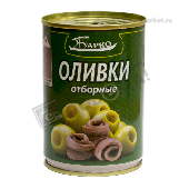 Оливки "Барко" отборные с анчоусом 280г ж/б
