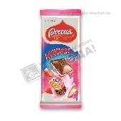 Шоколад "Россия" Максибон молочный со вкусом клубники и печеньем 80г