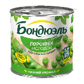 Горошек зеленый "Бондюэль" молодой 425мл ж/б ключ