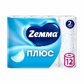 Бумага туалетная "Земма/Зева Плюс" 2сл. 12шт белая